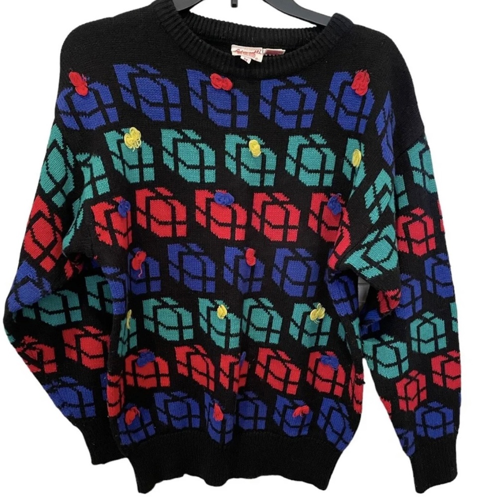 Vintage Fetagetti Christmas Sweater Womens Medium Christmas Holiday Gifts Y2K